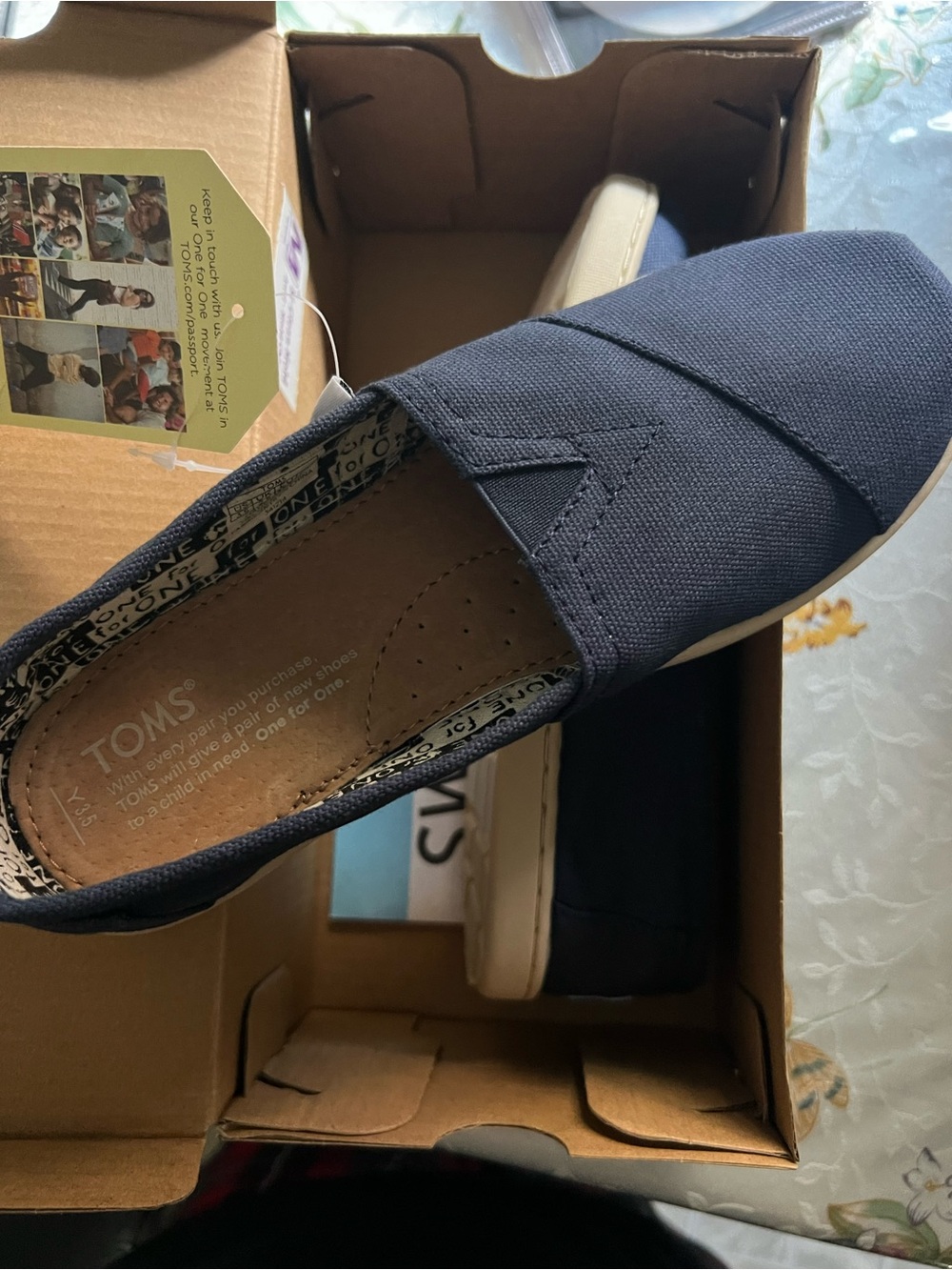 TOMS Navy Canvas Classic Slip-On Flats